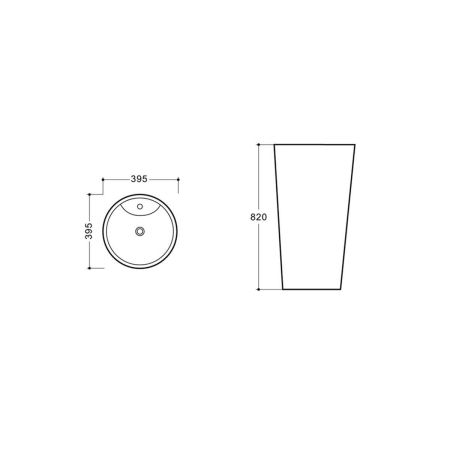 Раковина керамическая Vincea VBS-2P201, 395*395*820, напольная, цвет белый, артикул VBS-2P201