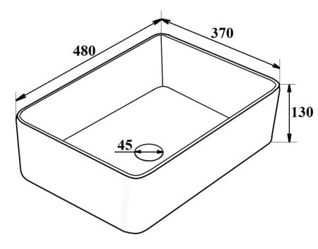 Умывальник Runo мебельный 48*37 прямоугольный TRE (00-00001357), артикул 00-00001357