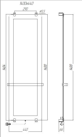 Полотенцесушитель электрический Allen Brau Infinity 140x44 с рейлингом и креплением, серебро браш