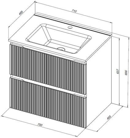 Тумба под раковину Aquanet Джейн (Flat) 70 мисти грин, артикул 00335433