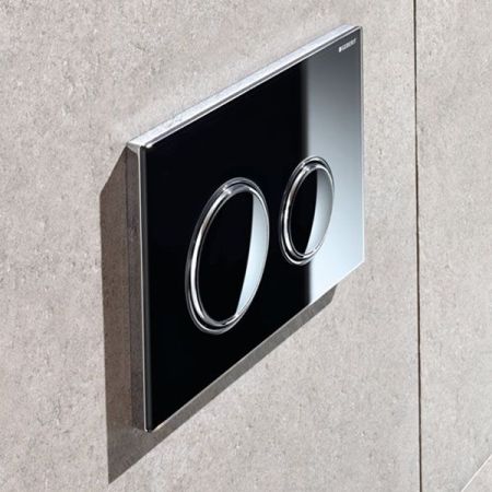 Смывная клавиша GEBERIT SIGMA 115.884.SJ.1 (два режима слива, механическое, черный/хром глянцевый) , шт, артикул 115.884.SJ.1