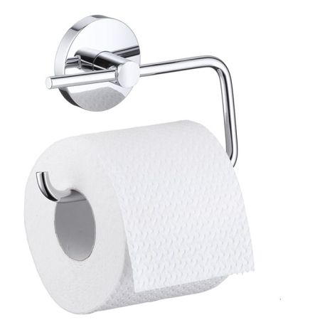 Бумагодержатель, Hansgrohe, Logis, без крышки, ширина, мм-157, глубина, мм-43, высота, мм-105, настенный, материал-латунь, материал держателя-металл, крепеж-есть, цвет-хром