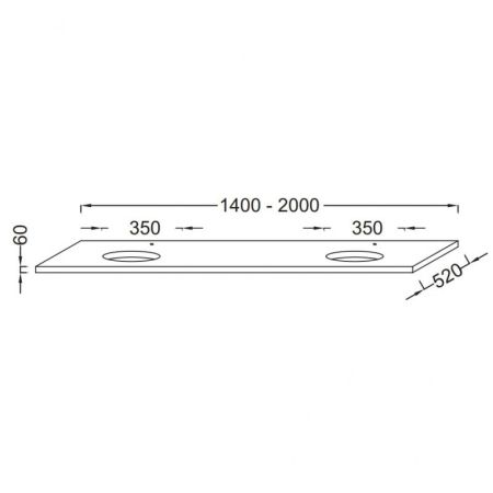 Столешница JACOB DELAFON PARALLEL 180 EB72-1800-E10 (дуб квебекский), шт, артикул EB72-1800-E10