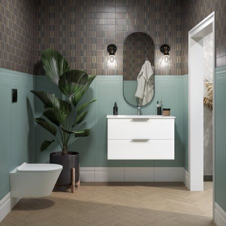 Тумба PIANO Forte подвесная 85 см, 2 ящика, белый глянцевый, артикул PI.F.85\WHT