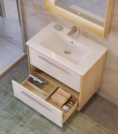 Тумба под раковину Raval Frame 75 подвесная Белая, артикул Fra.01.75/P/W