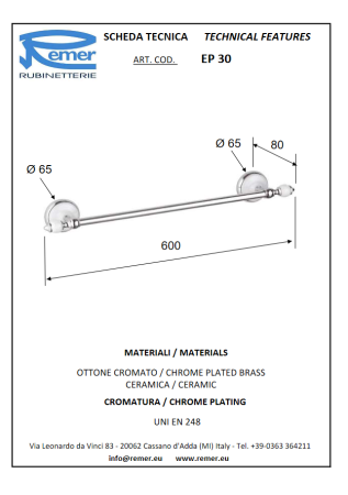 Epoca Карниз д/пол 60см RR EP30, артикул EP30CR
