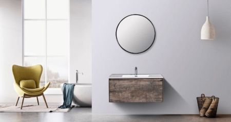 Комплект мебели для ванной Black&White Universe U905.1000 подвесной Пепельный