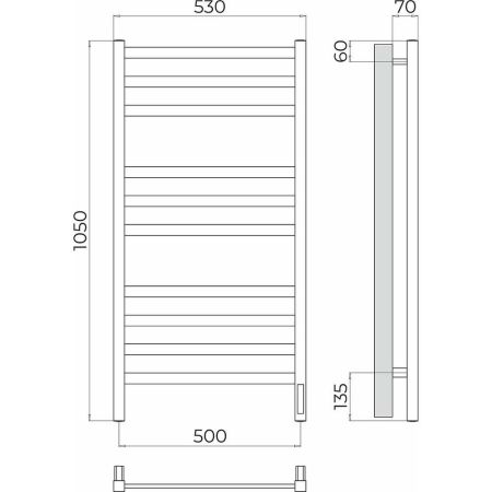 Полотенцесушитель электрический Terminus Ното П10 50х105, артикул 4670078544490