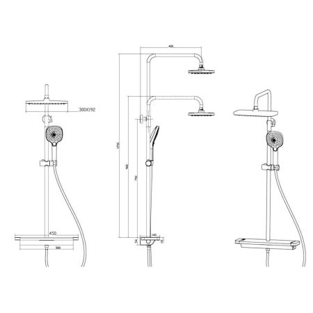 Душевая система Savol SK-H3145H, черный, артикул SK-H3145H