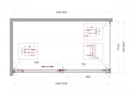SOFT_CLOSE-1-AH-1-140/90-C-GM Душевой уголок, артикул SOFT_CLOSE-1-AH-1-140/90-C-GM