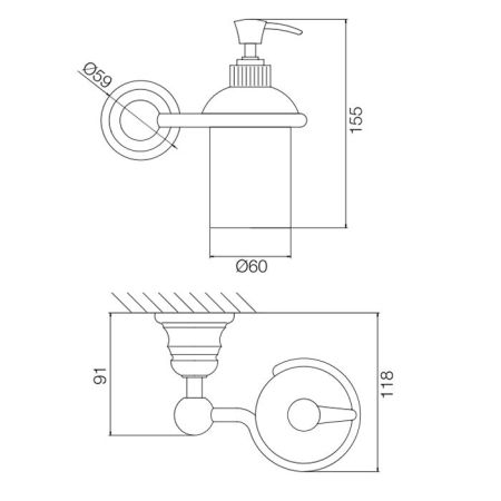 Fima Carlo Frattini Accessori Дозатор для жидкого мыла, подвесной, цвет: золото, артикул F6063/3OR