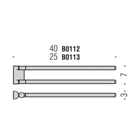 Colombo Luna Полотенцедержатель двойной 400, цвет: хром, артикул B0112.CR