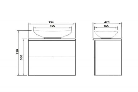 Тумба с раковиной Orange Otto 75 Ot-75TuSTONE+G56 Белая, артикул Ot-75TuSTONE+G56