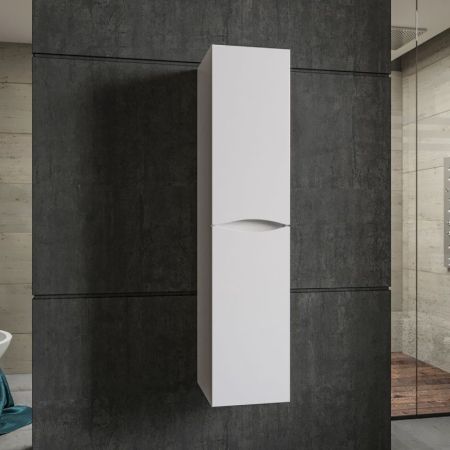 Шкаф пенал Бриклаер Вега 35 подвесной Белый глянец