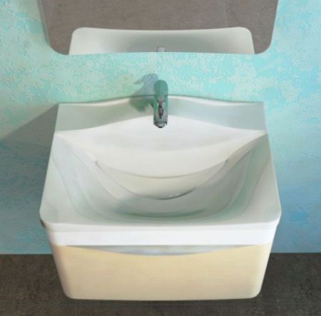 Тумба под раковину Raval Loza 60 подвесная Светлый лен, артикул Loz.01.60/P/SL