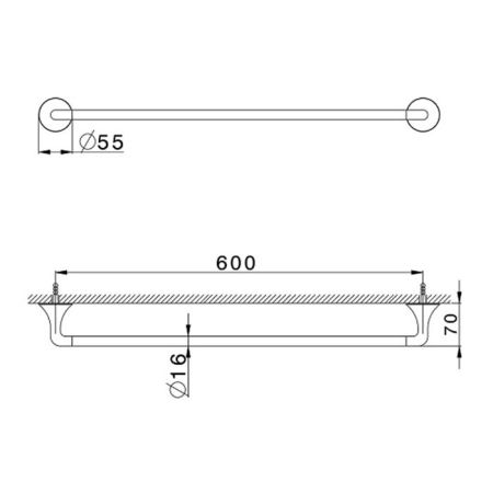 CISAL Vita Полотенцедержатель 300мм, черный матовый, артикул VI09010040 Акция