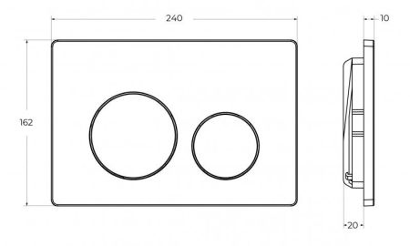 Кнопка смыва BELBAGNO BB-03C-GM, оружейная сталь, артикул BB-03C-GM