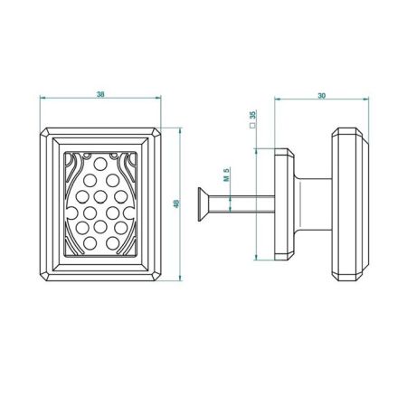 THG METROPOLIS CRISTAL CLAIR Ручка дверная одинарная, средний размер, цвет хром, артикул A2A-A02-26BP