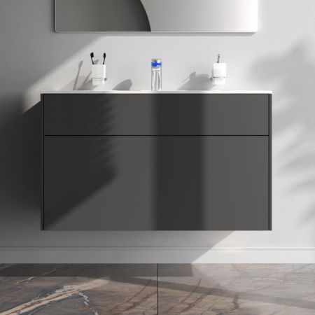 M50AFHX1003GM Inspire V2.0, База под раковину, подвесная, 100 см, 3 ящика, push-to-open, графит мато