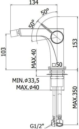 Смеситель для биде Paffoni Rock RO131CR, артикул RO131CR