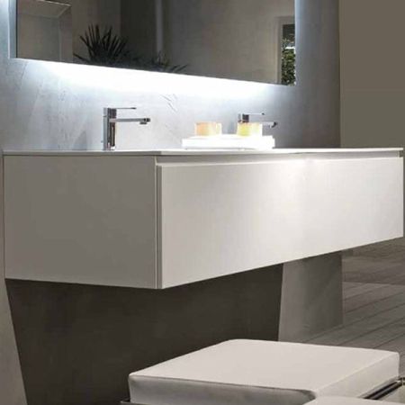 Тумба с раковиной SanVit Флай 100 kfly2100 в цвете Ral подвесная Белый глянец, артикул kfly2100