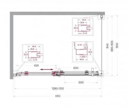 MARINO-2-AH-1-140/90-C-GM Душевой уголок, артикул MARINO-2-AH-1-140/90-C-GM