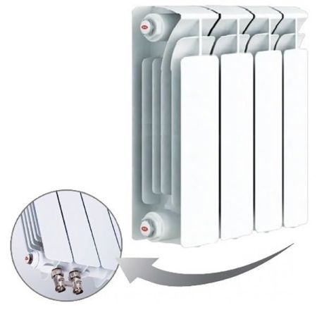 Биметаллический радиатор Rifar Base Ventil 350 4 секций R с нижним подключением, артикул 52610 (прав.)