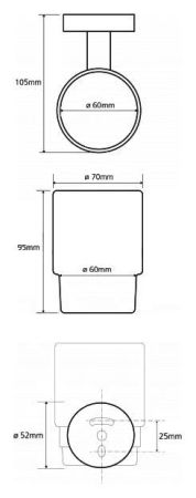 Стакан Bemeta Trend-i 104110018 Хром/Белый/Прозрачный, артикул 104110018
