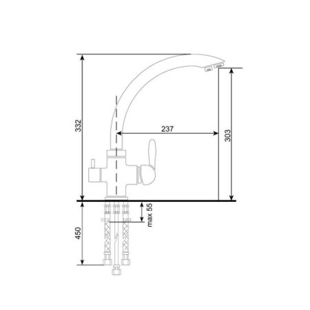 Смеситель для кухни Ulgran UQ-017-09, асфальт, артикул UQ-017-09