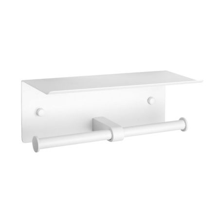 Бумагодержатель двойной с полкой для телефона Fixsen Hotel белый (FX-31011W-2), артикул FX-31011W-2