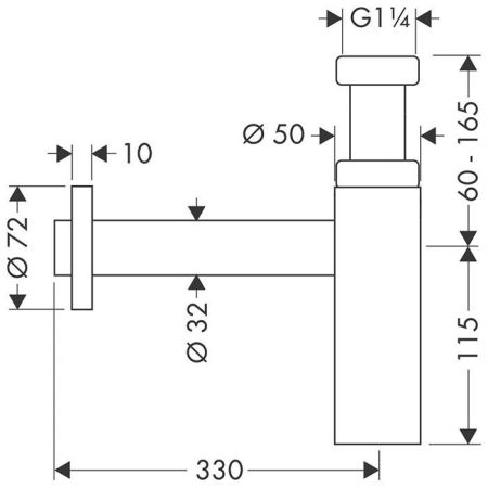 AX Flowstar S Дизайнерский сифон, матовый черный, артикул 51305670