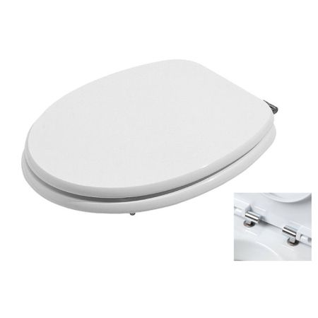 AZZURRA CHARME сиденье для унитаза , цвет белый/шарниры хром (микролифт), артикул CHA1800/F bi/cr