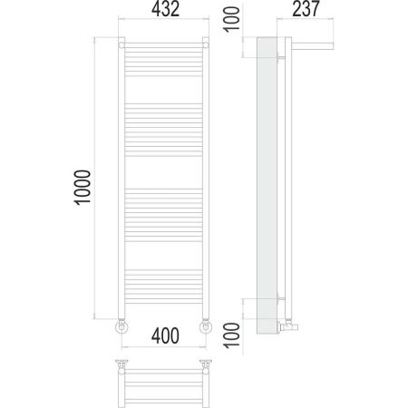 Полотенцесушитель водяной с полкой Terminus Аврора П20 40х100, артикул 4670078529435