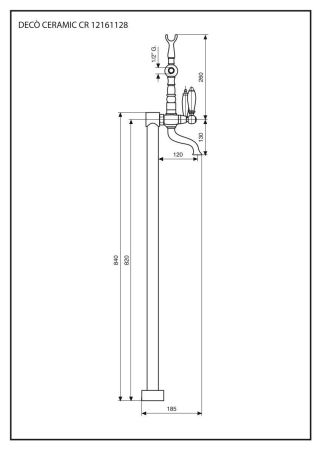 Напольный смеситель Deco Ceramic с ручным душем для ванной, цвет бронза