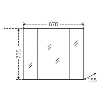 Зеркальный шкаф "Стандарт 90" трельяж фацет