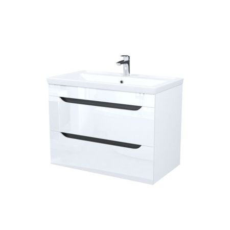 Тумба с умывальником, подвесная, 80 см, белый, Ray, IDDIS, (RAY80W0i95K), артикул RAY80W0i95K