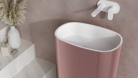 Zenon Olympia, напольная раковина закругленной формы с рельефом, 55х36хh85 см, цвет белый матовый, артикул 4000.000.000.000.39681