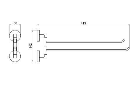 Полотенцедержатель двойной AQUATEK, матовый черный AQ4613MB БЕТТА, артикул AQ4613MB