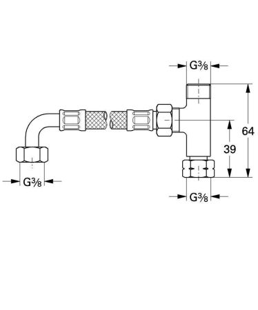 Набор подключения GROHE для универсального термостата Grohtherm Micro 3/8 , хром (47533000), артикул 47533000