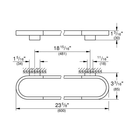 Держатель для полотенца GROHE Selection, 600 мм, никель глянец (41056BE0), артикул 41056BE0