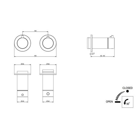 Gessi Ingranaggio Встраиваемый термостат для душа, с 1 выходом, (внешние части), цвет Black XL