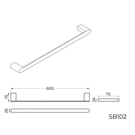 Полотенцедержатель Knotlor SB102RB, бронза, артикул SB102RB