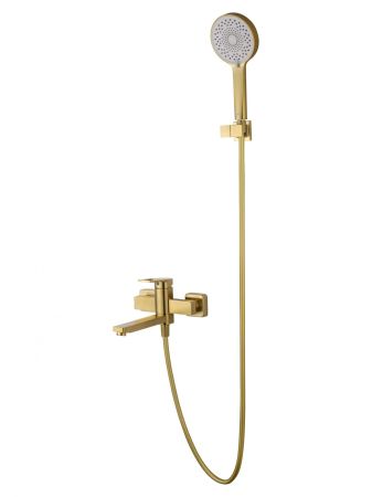 Смеситель для ванны с душем WONZON & WOGHAND FRAME, Брашированное золото (WW-88639010-BG)