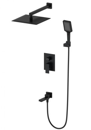 Душевая система встраиваемая WONZON & WOGHAND CUBE, Черный матовый (WW-88939016-MB)