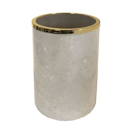 3SC Elegance MARMO Ведро без крышки 20х20хh28см, цвет: мрамор botticino/золото 24к. Lucido