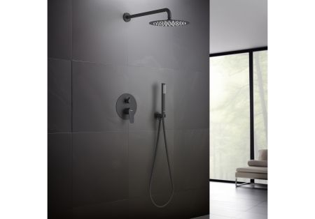 Set 3 в 1 душевой комплект AQUATEK, матовый черный AQ1172MB БЕТТА, артикул AQ1172MB