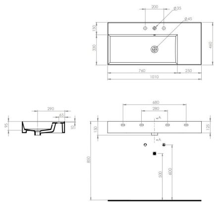 Керамическая раковина TWENTY 100см, артикул TW09011