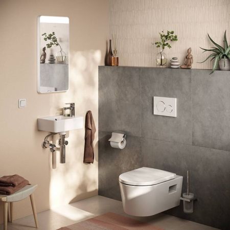 Раковина, Hansgrohe, Xanuia Q, ширина, мм-360, глубина, мм-250, высота, мм-105, тип установки-подвесной/накладной, отверстия для смесителя-1, с переливом, материал-керамика, цвет-белый, артикул 60129450