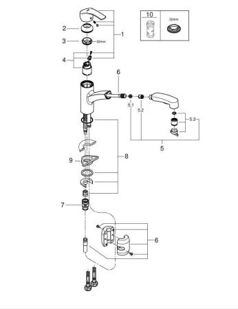 Смеситель для кухни GROHE Start 2015 с выдвижной лейкой, хром (30307000) Смеситель для кухни GROHE Start 2015 с выдвижной лейкой, хром (30307000)