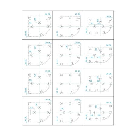 Душевой поддон полукруглый RGW GWS-31 Белый (900x900)